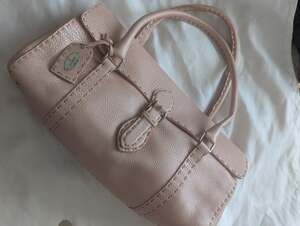Fendi Selleria Linda Pink Pebbled Leather Barrel Bag